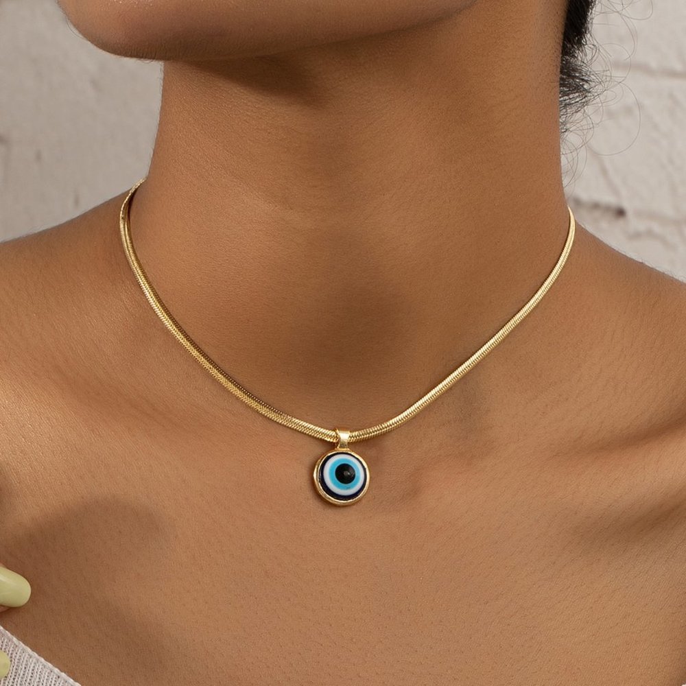 Evil Eye pendant necklace, glass Long pendant necklace, Statement necklace